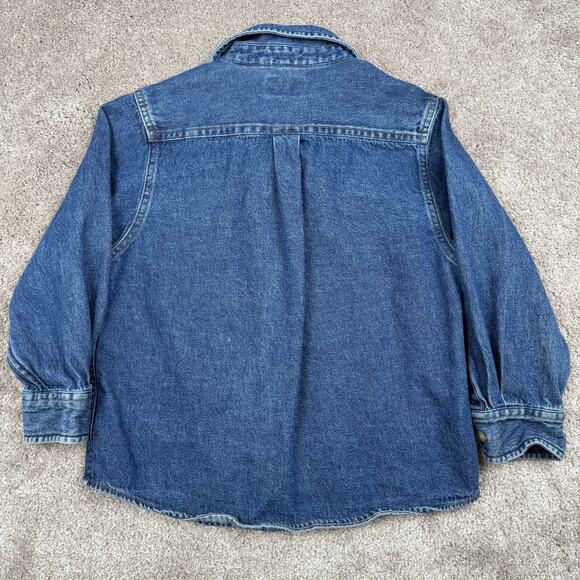 L.L. Bean Long Sleeve Denim Button Up Shirt Child Size M 5/6 Jean Workwear - Picture 3 of 4
